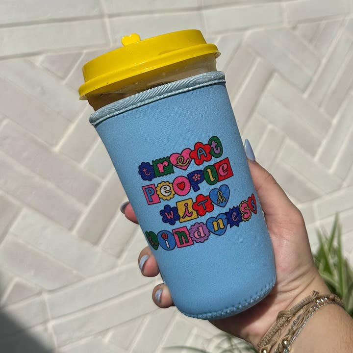 Treat People With Kindness Large Coffee Coozie | TPWK for wholesale by Styles By Kyles