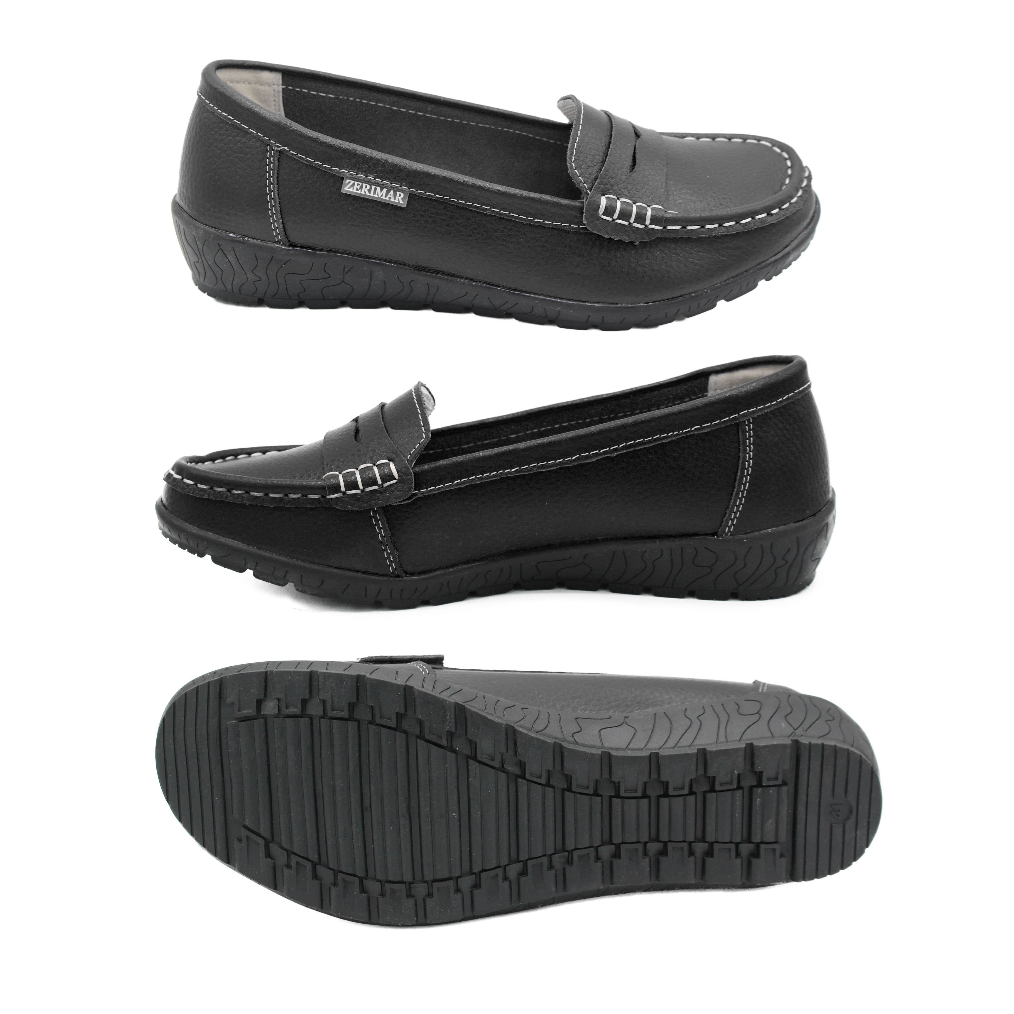 Zerimar Women's Leather Loafers - Comfort Dress Shoes, Black for wholesale on Faire1