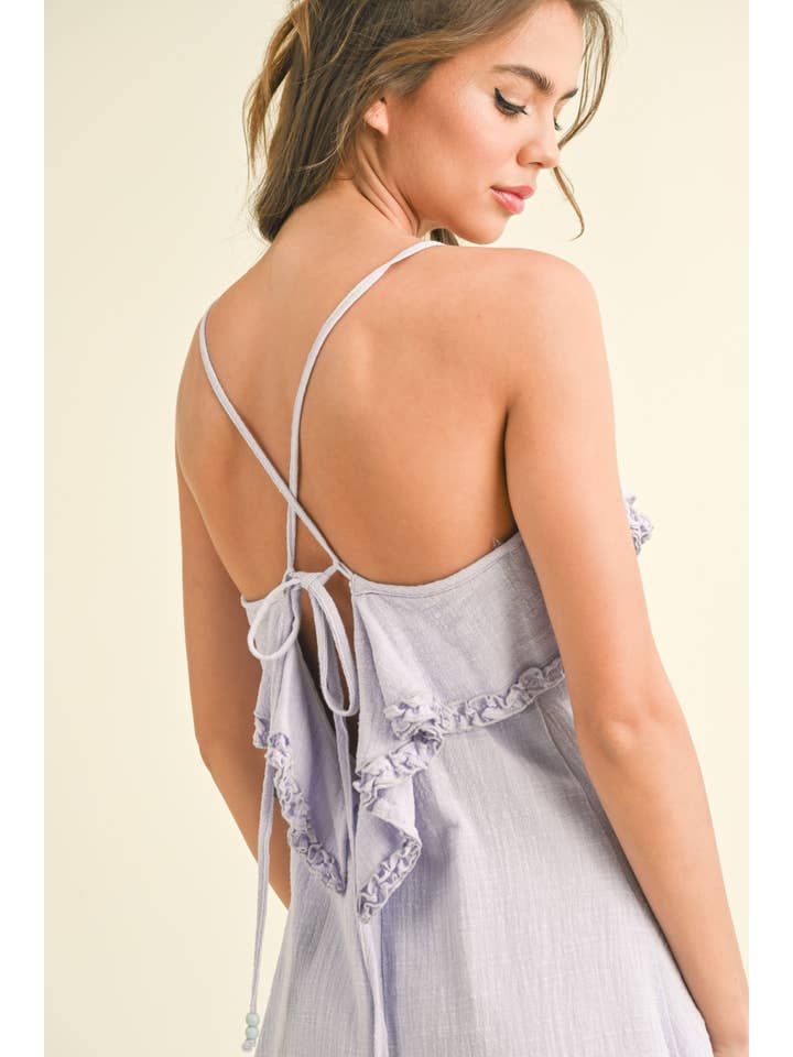 Klesis - Vente Robe – femme - ID6451 ROBE VOLANTÉE AVEC BRETELLES ET DOS CROISÉ28