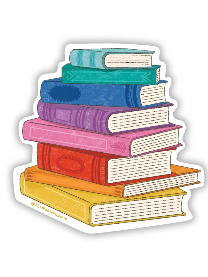Bücherstapel in Regenbogenfarben | Book Lover Bookstore Bookish Sticker für den Großhandel von The Noble Paperie