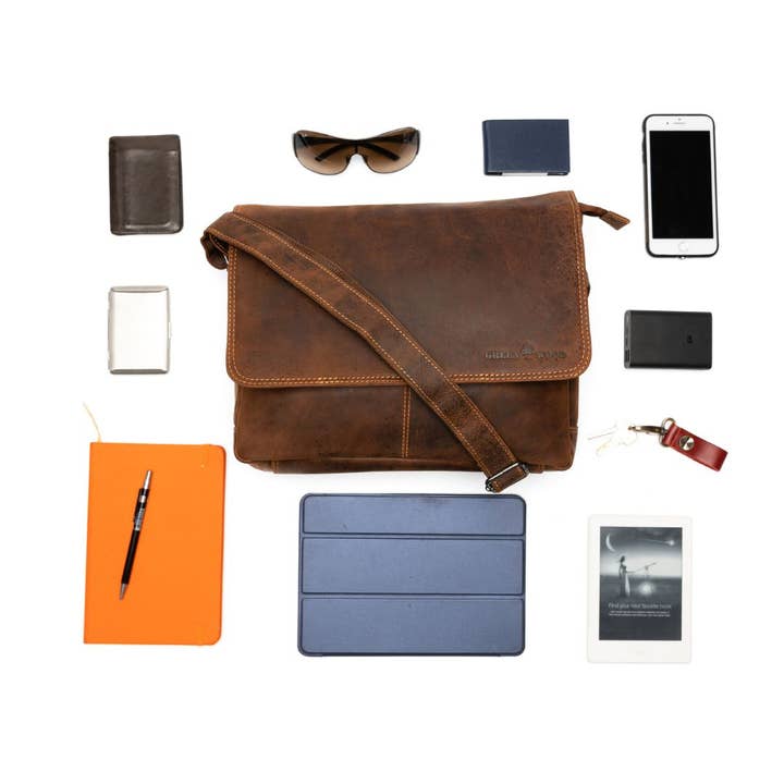 Greenwood Leather AU - Wholesale Messenger bag – Unisex - Smart Messenger Steven 13" - Sandal GW115SAN4
