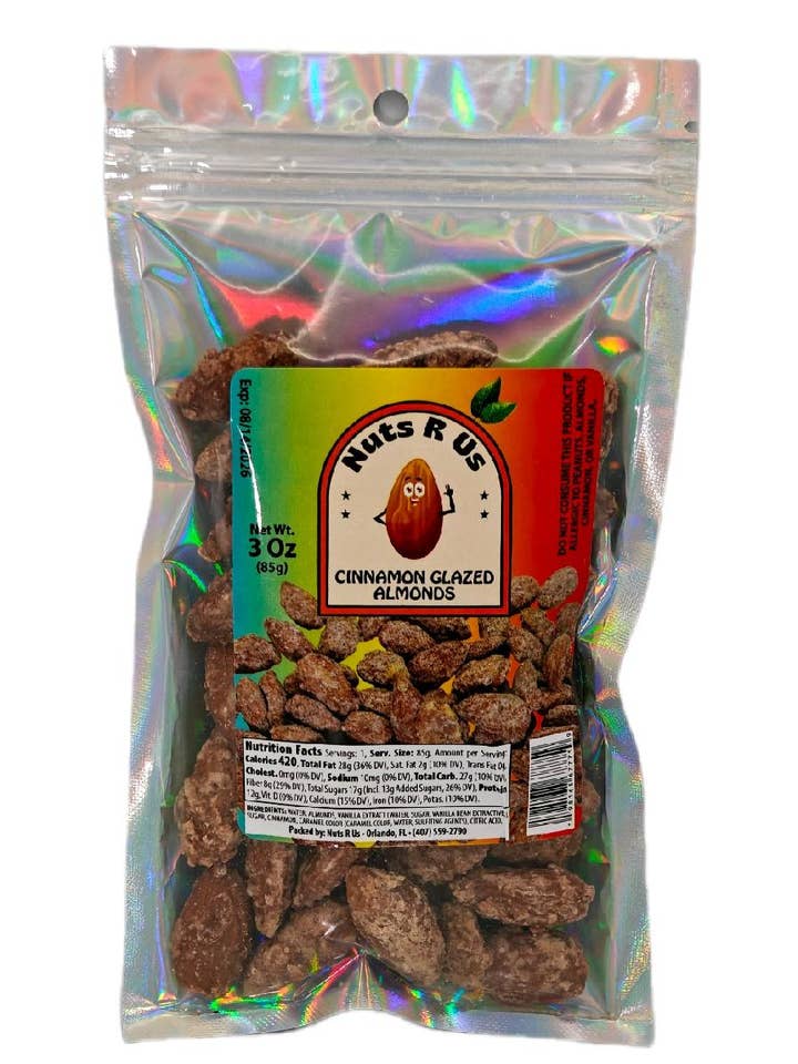 Amandes glacées à la cannelle – 85 g | En-cas sucré rôti par Nuts R Us pour la vente par Fiesta Snacks