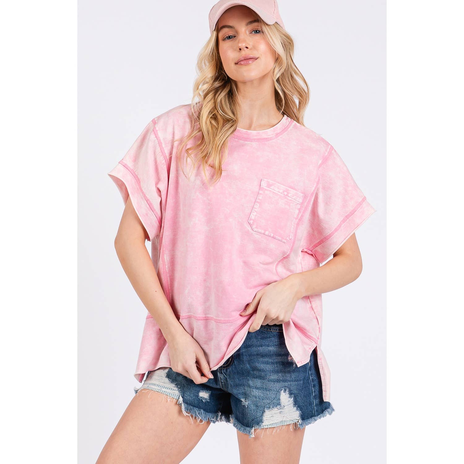 Sage + Fig – Engroshandel T-shirt – til kvinder – VINTAGE MINERAL VASKET KORTÆRMET TEE (ST7809)5