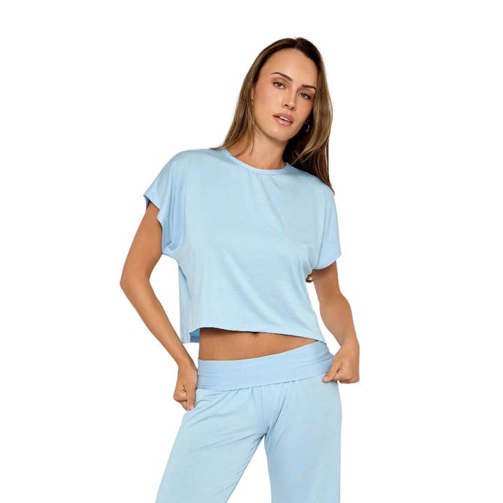 signature sleeveless crop tee for wholesale by Mary Jo Bruno