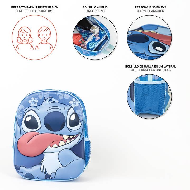 Mastoys, S.L. - Wholesale Backpack - Kids - 3D STITCH CHILDREN'S BACKPACK - 21000051113