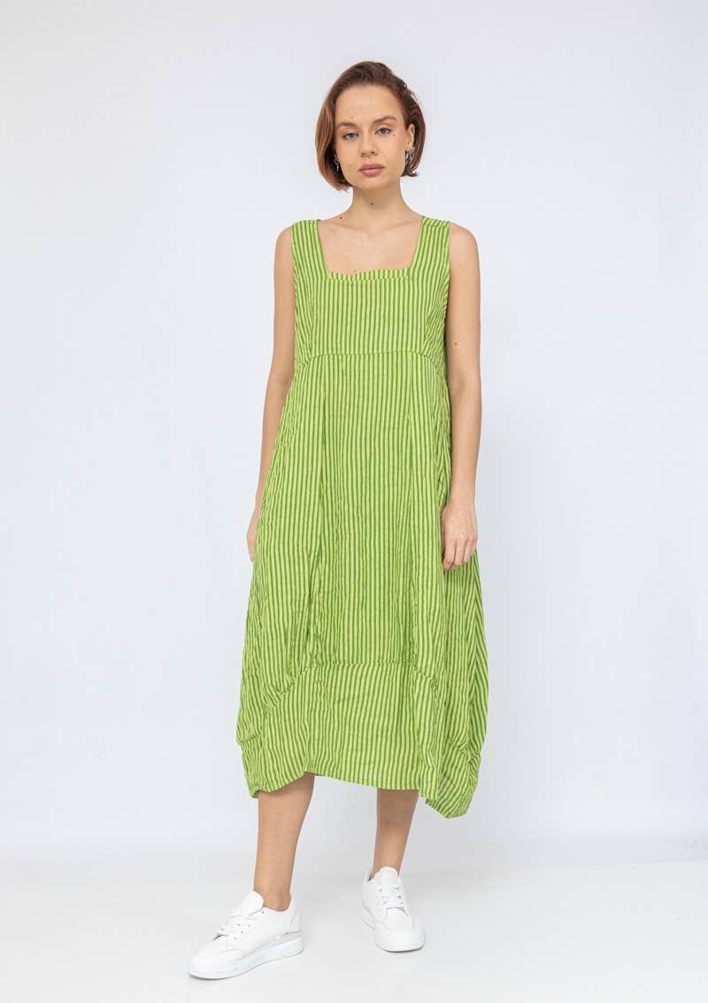 LINEN & COTTON HOUSE - Wholesale Dress - Women's - ROBE EN LIN 322 8119 RAYÉE PRINTEMPS ÉTÉ VÊTEMENTS41