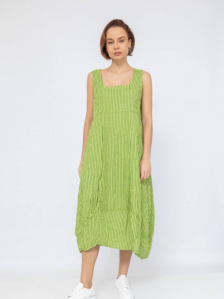LINEN & COTTON HOUSE - Wholesale Dress - Women's - ROBE EN LIN 322 8119 RAYÉE PRINTEMPS ÉTÉ VÊTEMENTS41