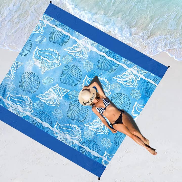 Large Sandproof Beach Blanket (83" x 79") – Waterproof, Lightweight & Compact Picnic Mat for 2–8 Adults – Portable Outdoor Blanket for Beach, Travel, Camping, Hiking & Vacation for wholesale by Krediz