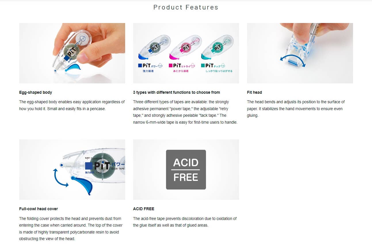 Hakubundo - Wholesale Glue - 【JAPANESE STATIONERY】TOMBOW PIT EGG GLUE TAPE -5PCS4