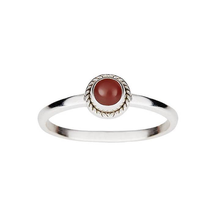 Juulry – wholesale Solitairering – Silver Flätad Ring med ametist