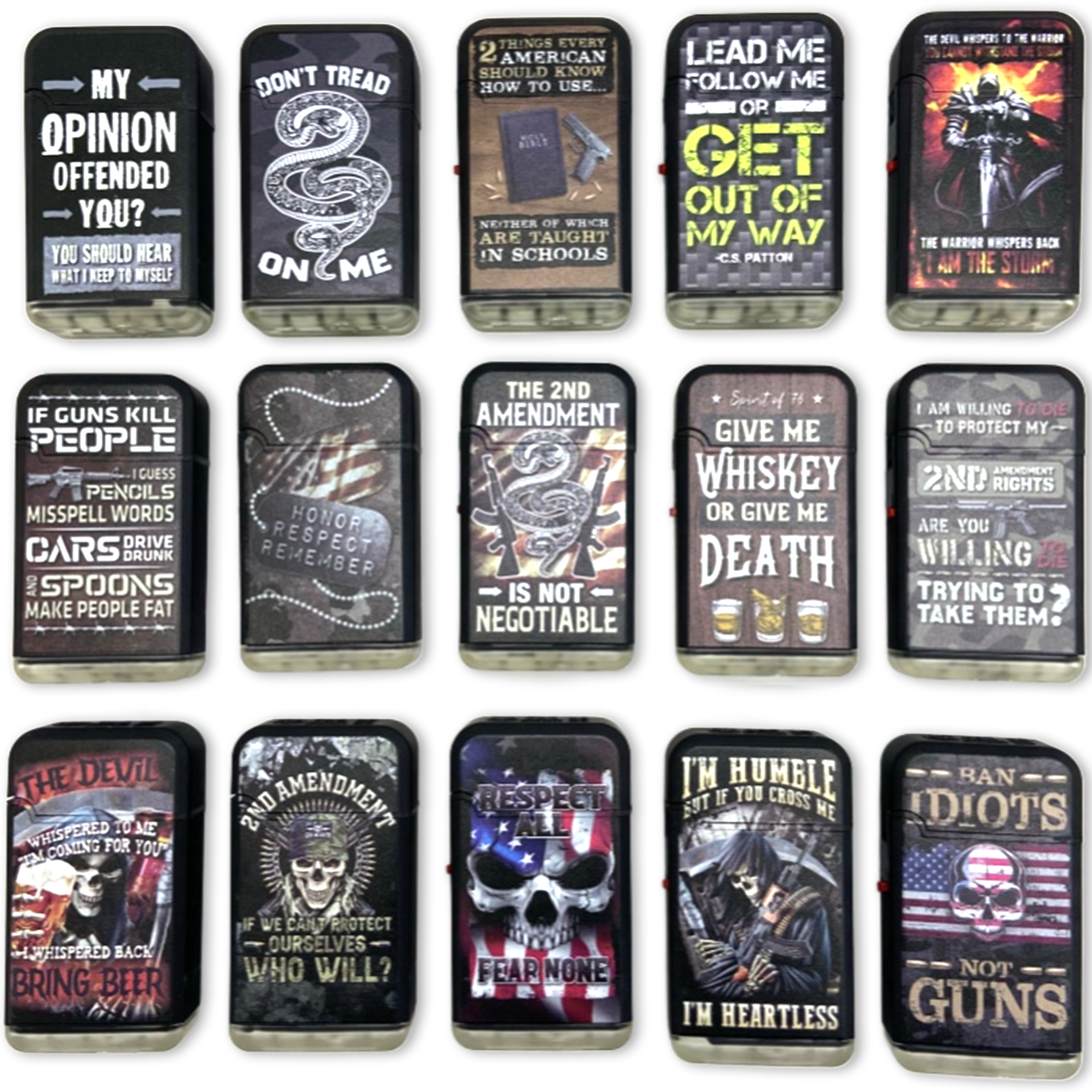 Novelty Brands - Wholesale Retailer Display - Home & Living - Tac Gear Dual Torch Lighter Patriot Assortment - 15/Display1