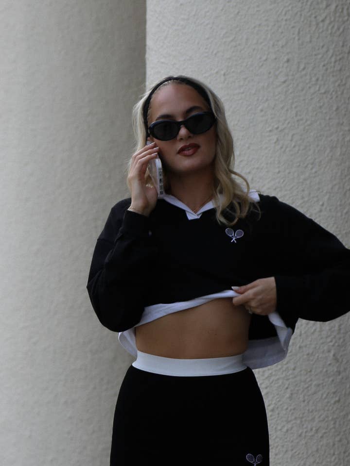 The Annie Contrast Crop Shirt for wholesale by Sette