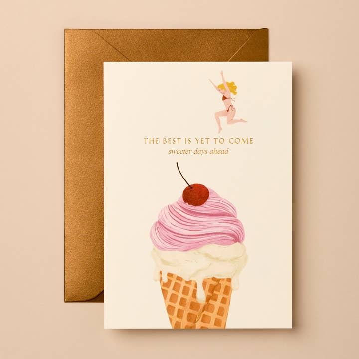 Encouragement Card | Minimal Eco-Friendly Foil Greeting Card for wholesale by Gabrielle & Celine Greetings Cards UK and Europe