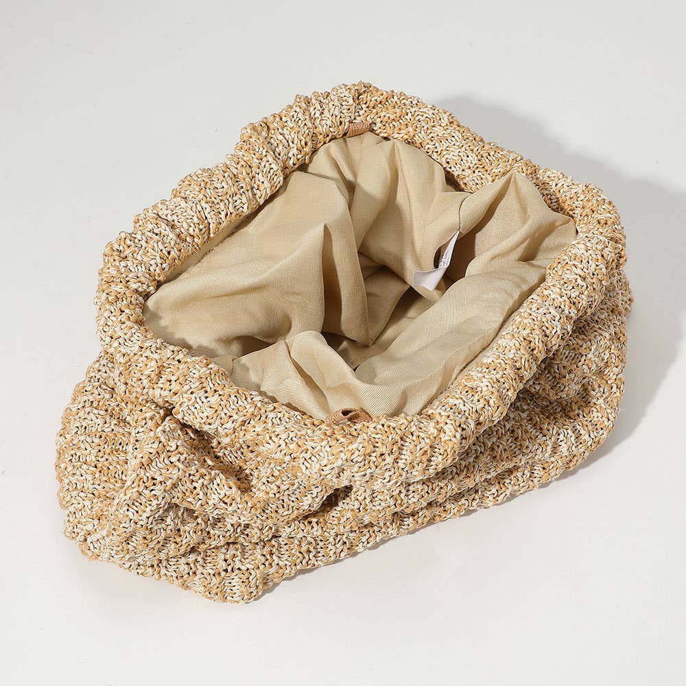 Sensibling Corp. - Vente Sac à bandoulière – femme - Sac pochette souple en raphia tissé / Sac bandoulière3