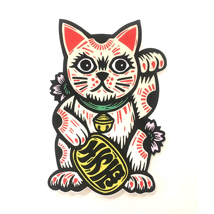 Maneki Neko Sticker for wholesale by Horse & Hare