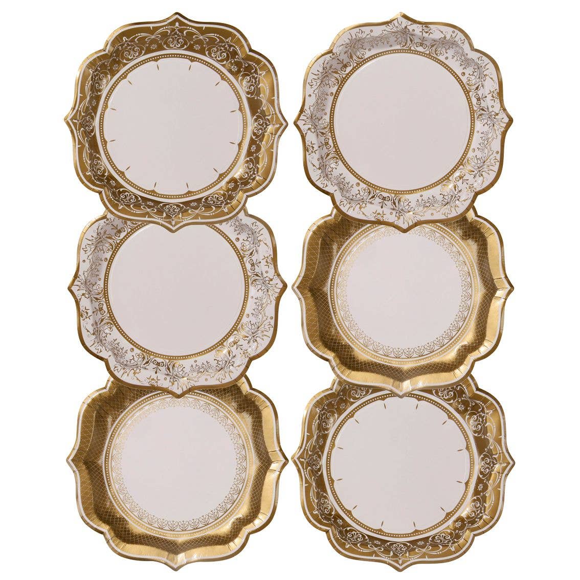 Talking Tables USA - Wholesale Disposable Plate - Gold Plates Medium - 12 Pack | Christmas Plates |2
