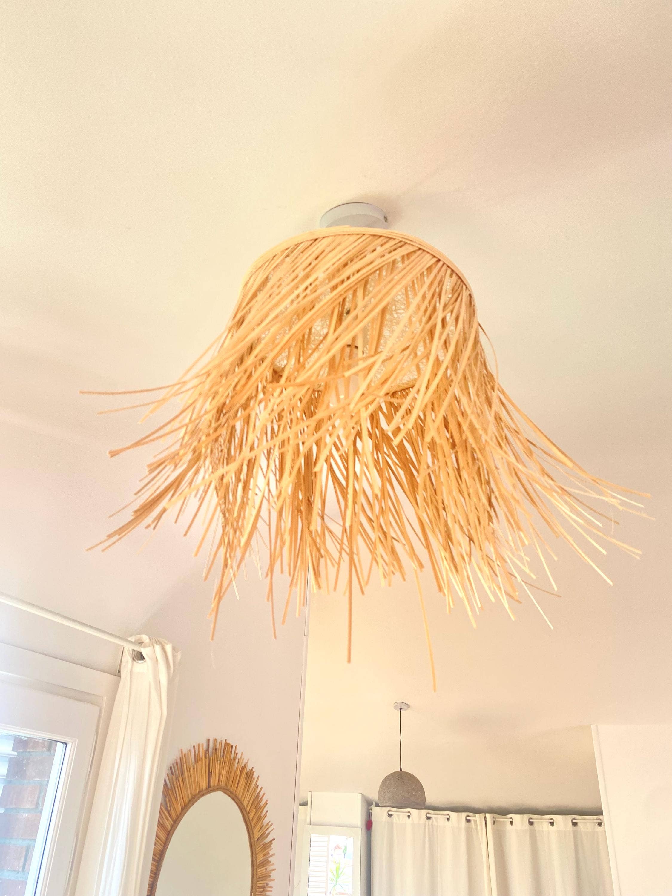 Geometrik Design - Wholesale Wall Stone - Natural Fiber Rattan Ceiling Lamp9