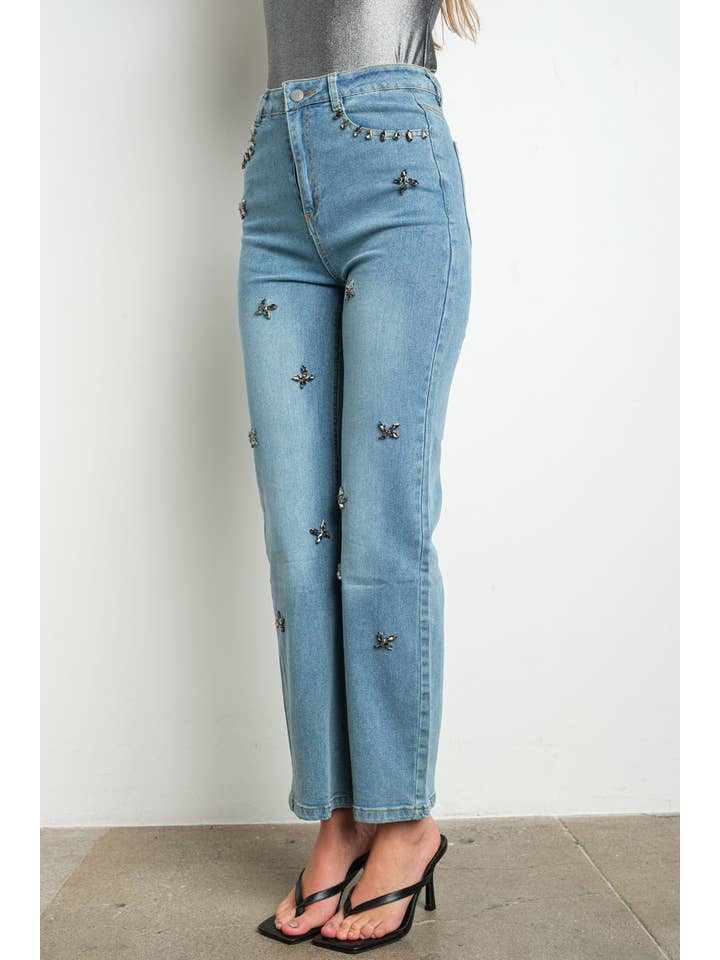 KIWI - Vendita all'ingrosso Jeans - Donna - Jeans elasticizzati decorati IP3251