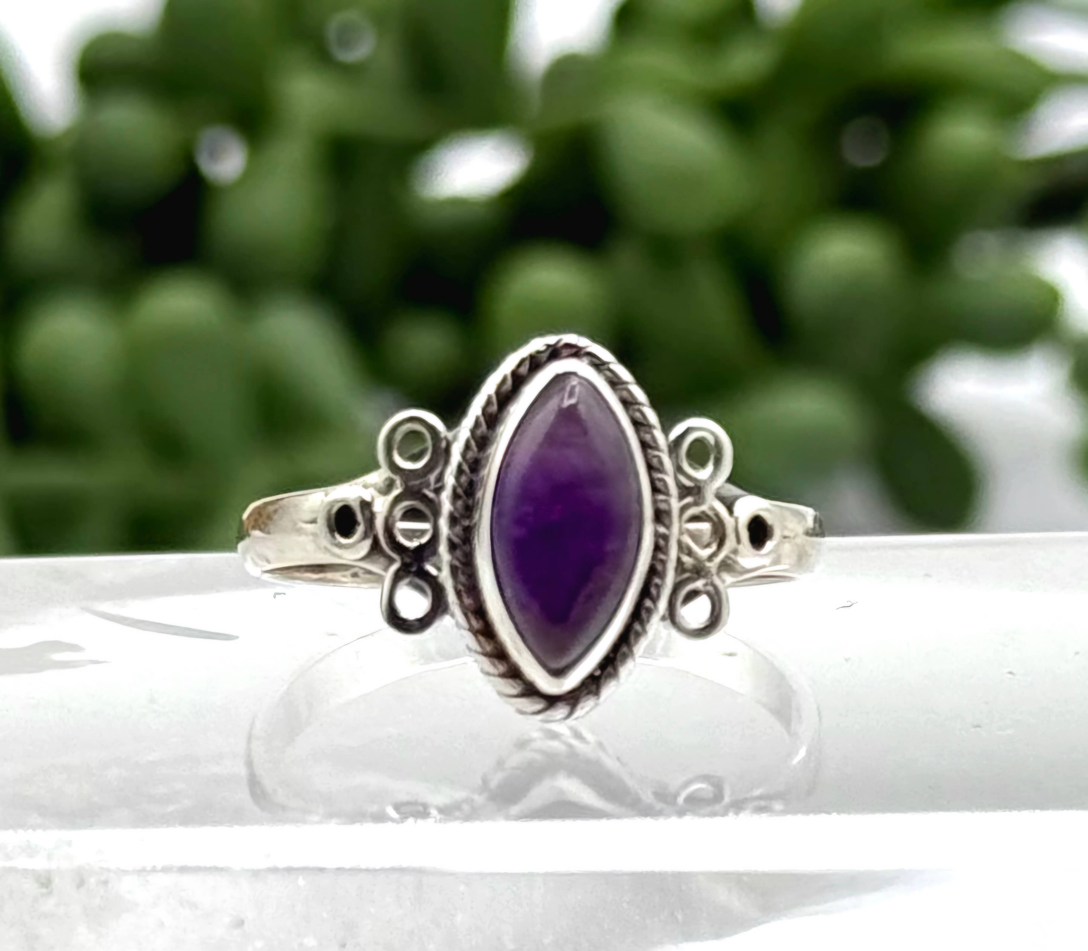 Meraki Gemstones - Wholesale Single Stone/Solitaire Ring - Amethyst Semi-Precious Gemstone 925/Sterling Silver Ring1
