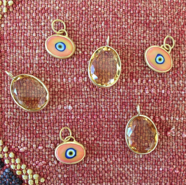 Juju Supply Co. - Wholesale Pendant/Charm Necklace - Orange Protection JuJu Eye in 24K Gold10