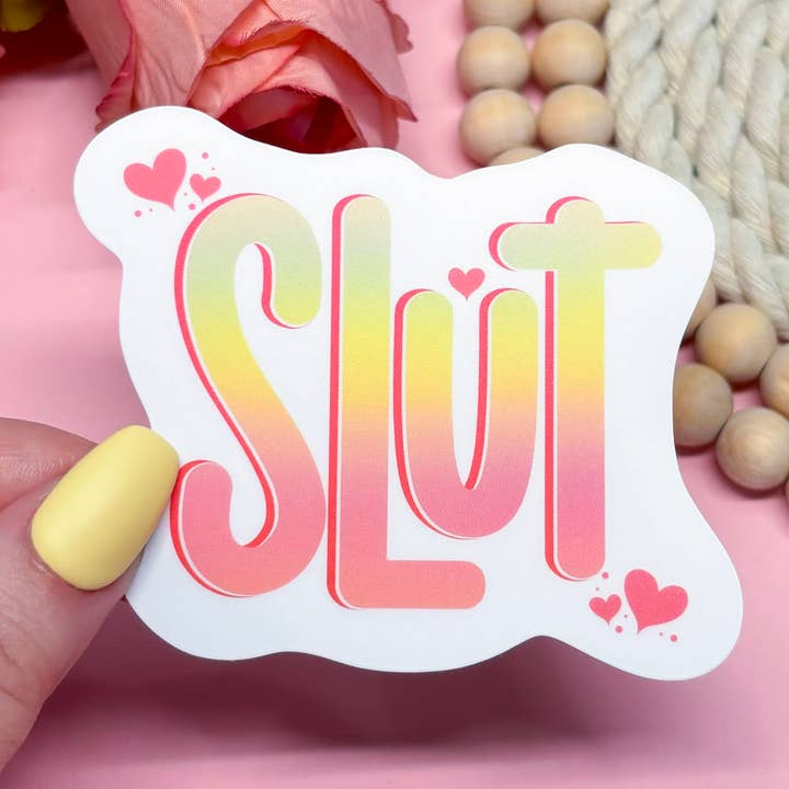 Autocollant Vinyle Slut pour la vente par Pink Petal Paper Co