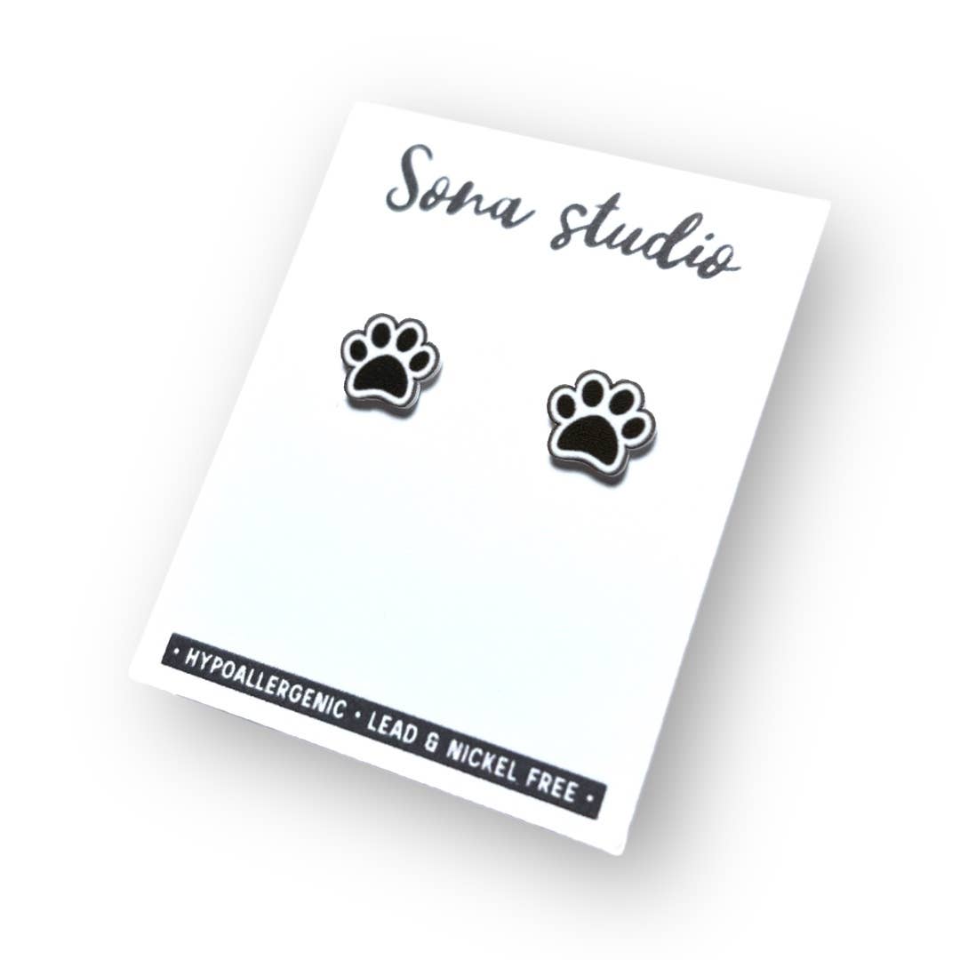 Sona Studio - Wholesale Stud/Post Earrings - Paw Print Earrings1