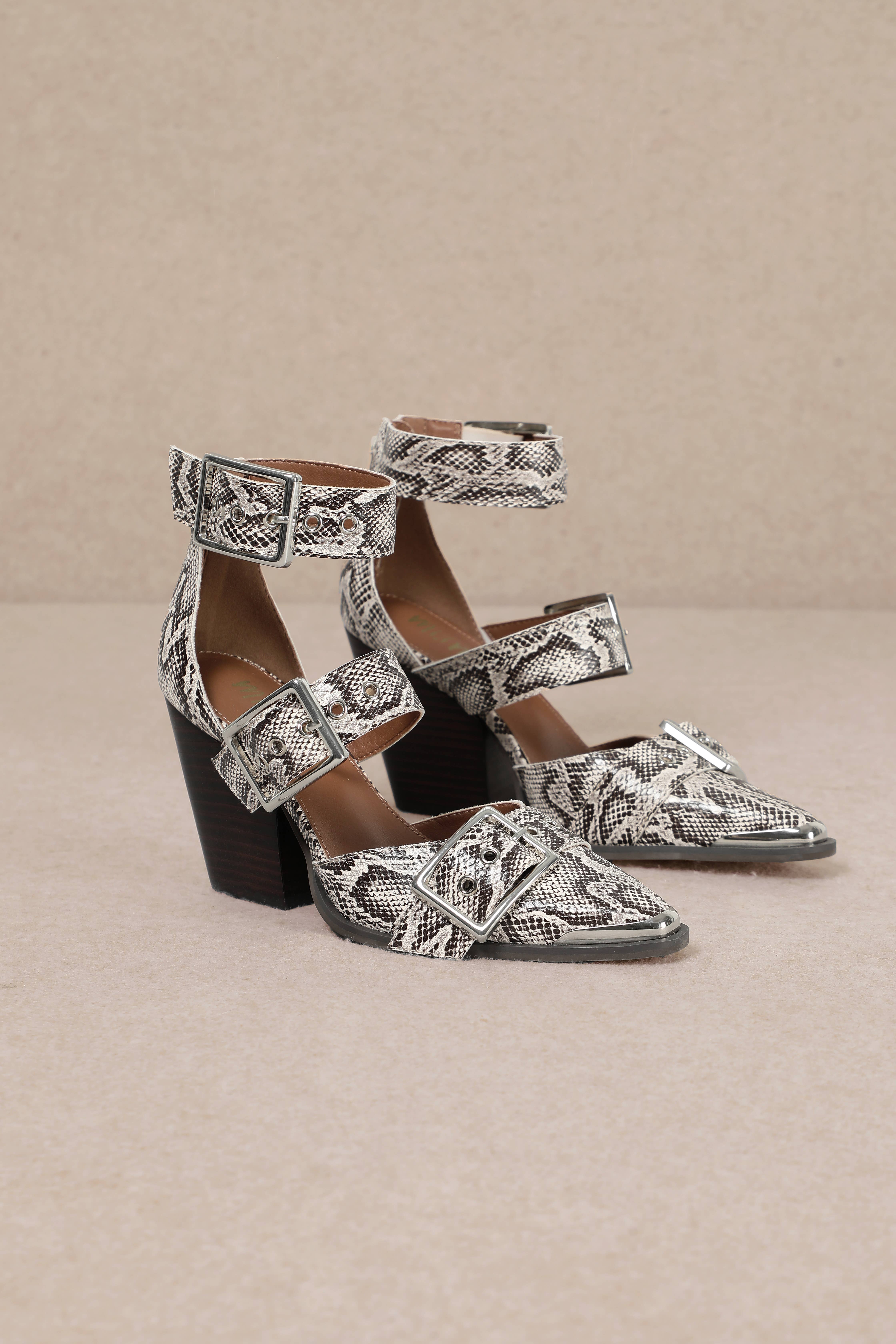 CCOCCI - Vendita all'ingrosso Tacchi alti - Donna - TACCHI LARGHI A PUNTA CON TRIPLA CINTURA HENDRIX33