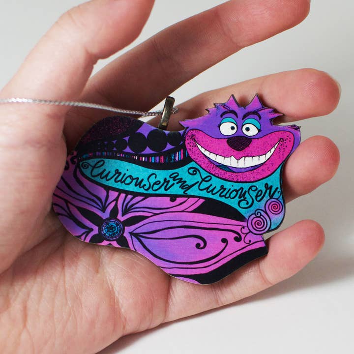 Katekreates - Wholesale Ornament - Cheshire Cat Ornament, Alice's Wonderland, Curiouser Cat