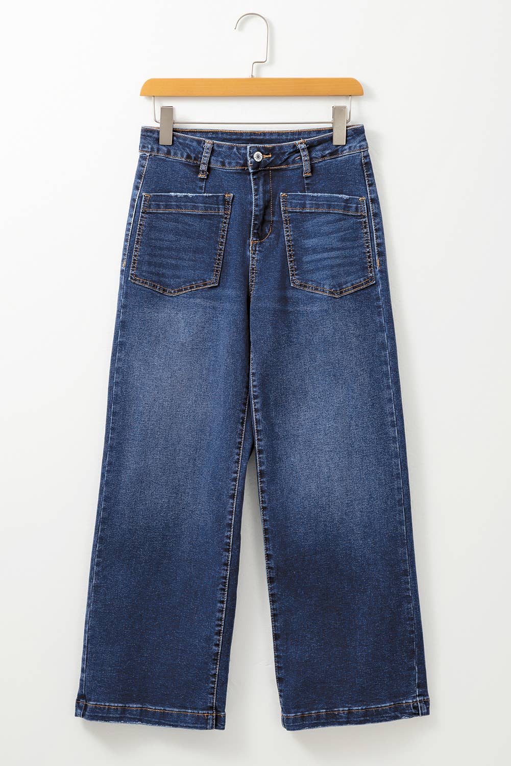 66DISCO - Vente Jean – femme - Jean droit pour femme à poches plaquées minimalistes2