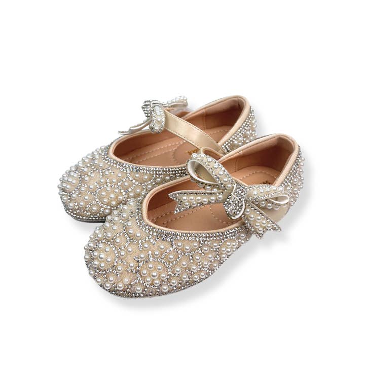 S2282 Bowtie Strap Jewel Flat Shoes (2 colors) for wholesale by Doe a Dear