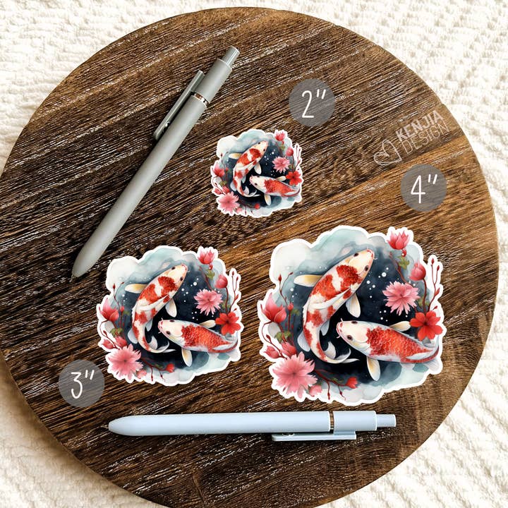 Kenjia Design - Wholesale Sticker - Koi Fish Stickers & Magnets / Pisces Japanese Stickers2
