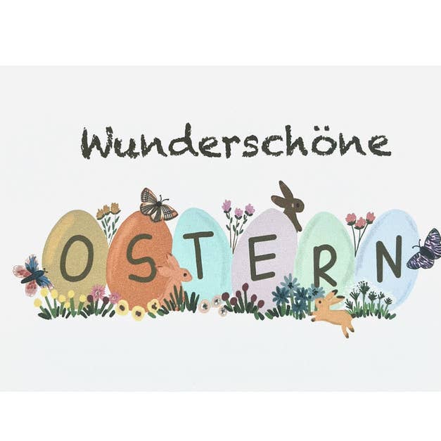 Colourina Design - Wholesale Easter Card - Colourful Floral Eggs | Easter Card1