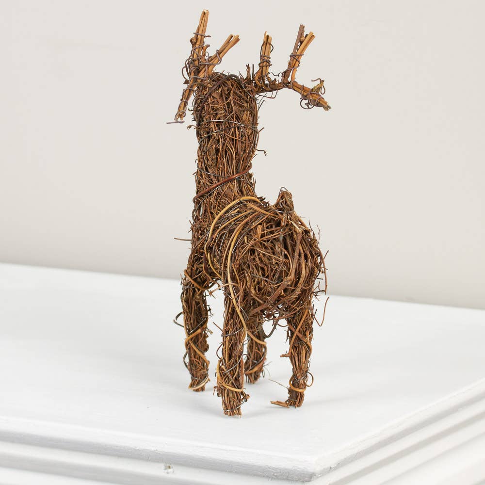 Factory Direct Craft – Decoração de Natal por atacado – Figura de Rena de Vime Natural de 8"4