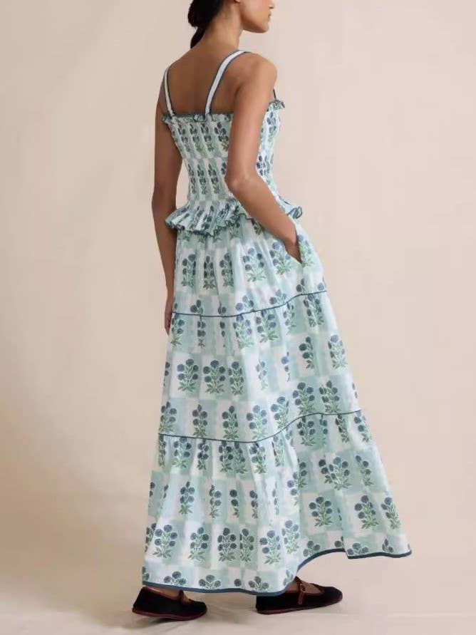 Rosa Clothing - Wholesale Dress - Women's - Wavy Floral Luscious Slip Puffy Dress5