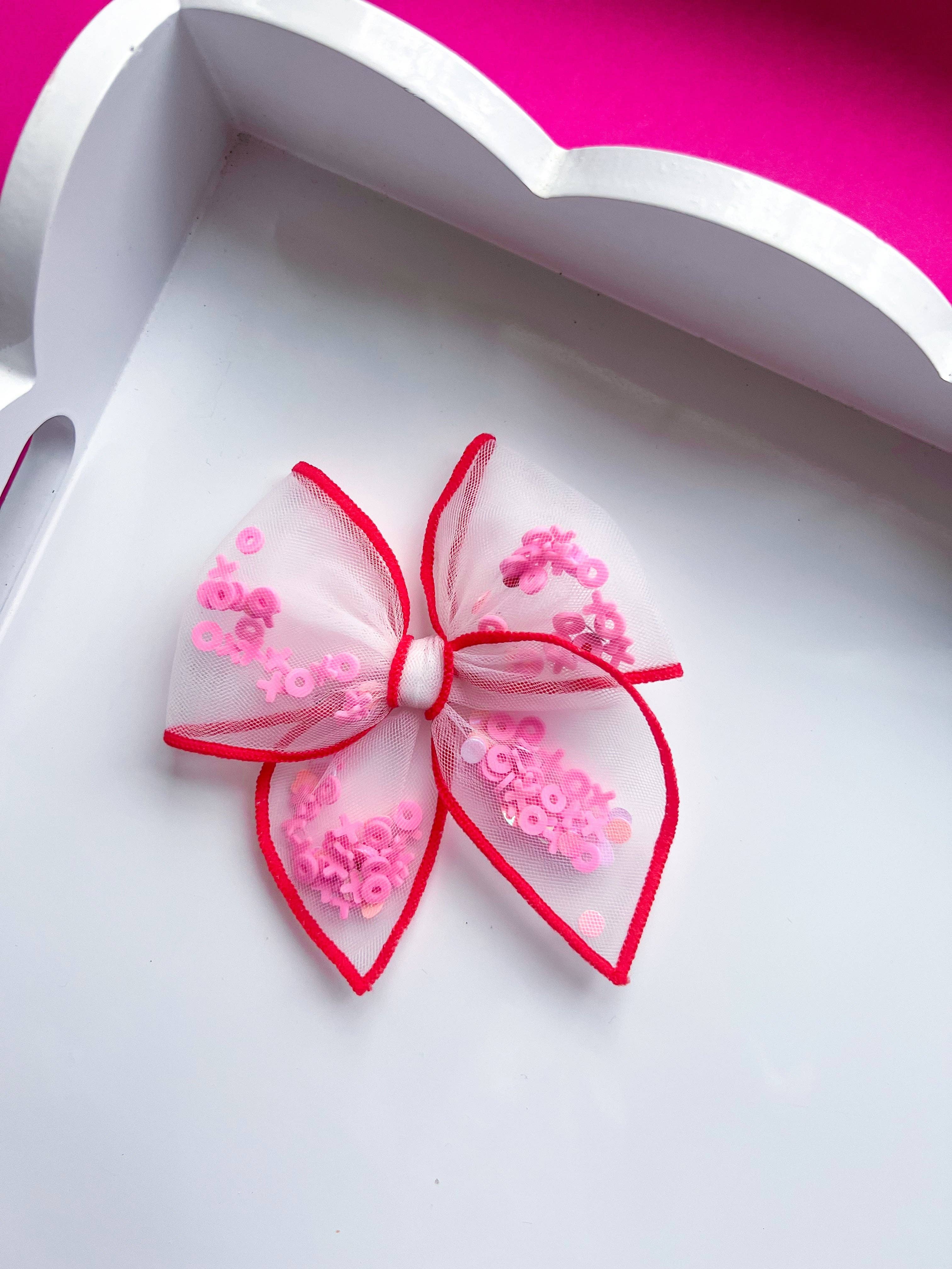 Sparkling New Baby, LLC. - Wholesale Hair Bow - Kids - Pink XO Shaker Bow1