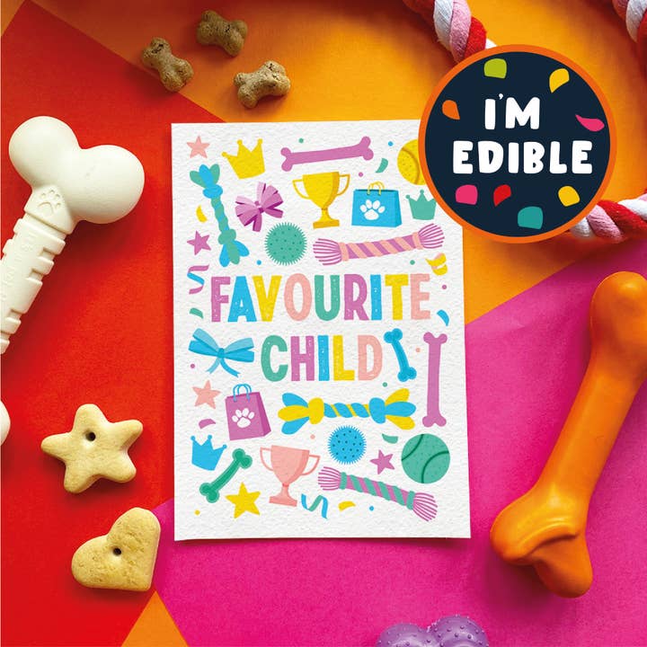 🐶 Favourite Child – Funny Dog Birthday Card for wholesale by Scoff Paper