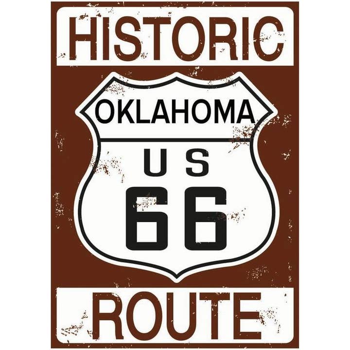 Magnete Storico Route 66 Oklahoma per la vendita all'ingrosso da parte di Signs 4 Fun
