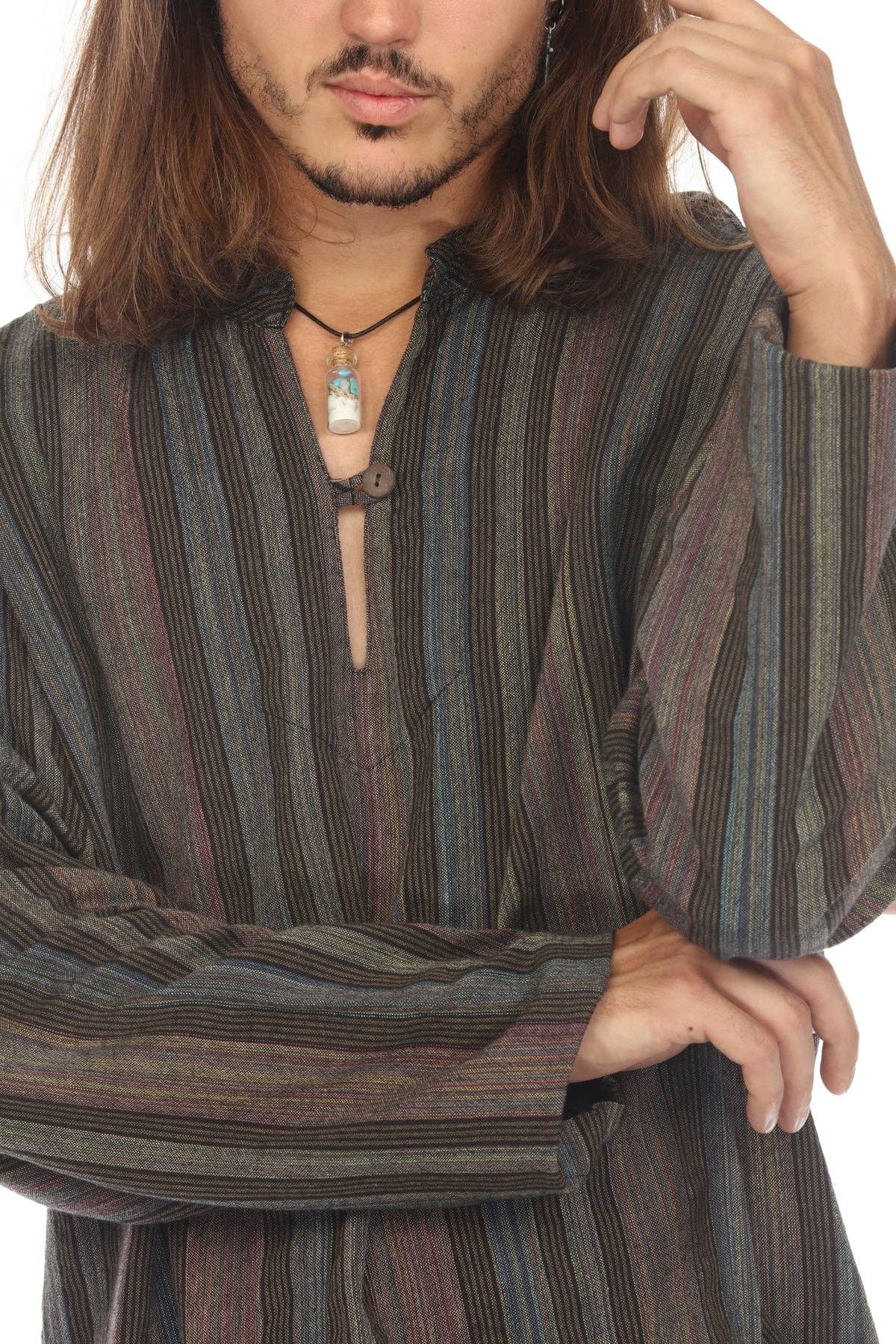 Lakhays Collection Inc. - Vente Chemise – unisexe - Kurta à manches longues à rayures multicolores pour hommes7