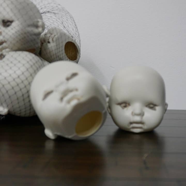 4E's Novelty - Wholesale Decorative Figurine - 12-Pcs Creepy Doll Heads - 3.5" Halloween Decorations4