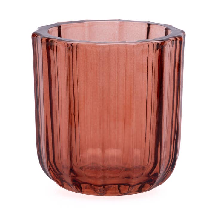 Mini glas med bred ribbet struktur for engroshandel hos London Luxury Candle Supplies