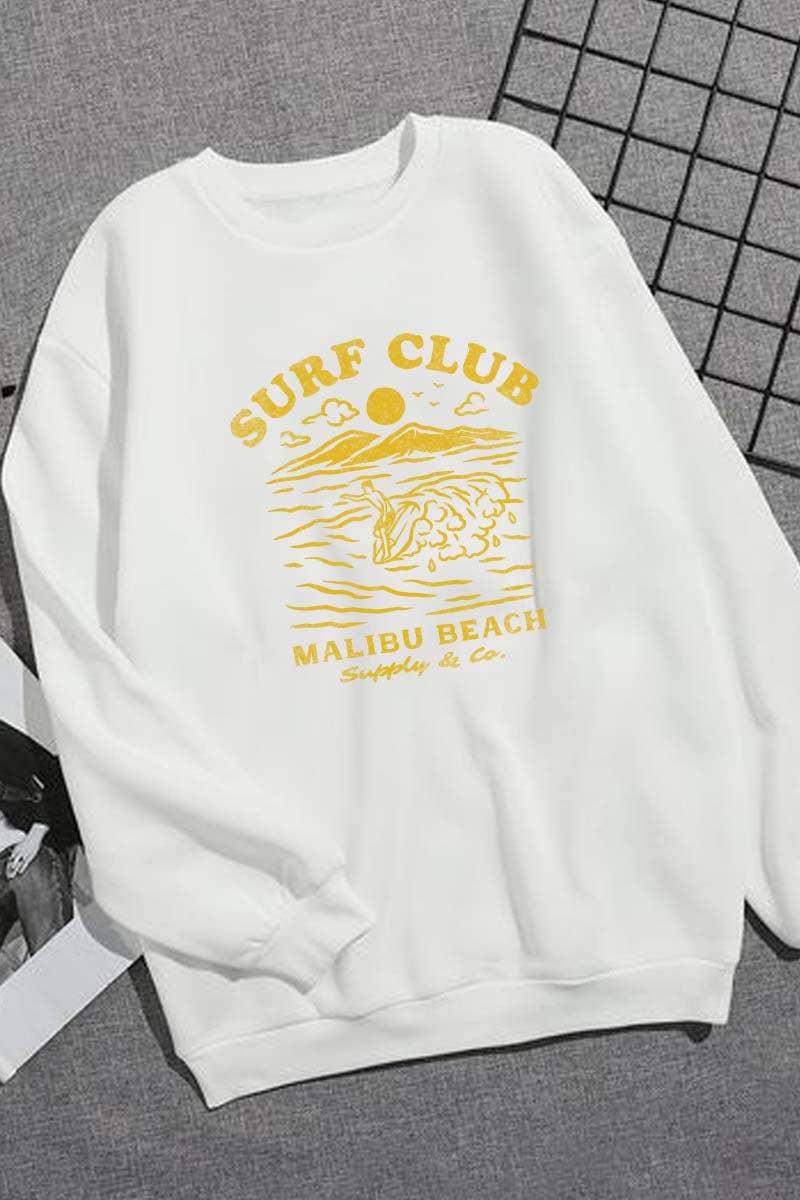 HARANG - Wholesale Graphic Sweatshirt - Unisex - M8225-SW SURF CLUB graphic  sweatshirts0