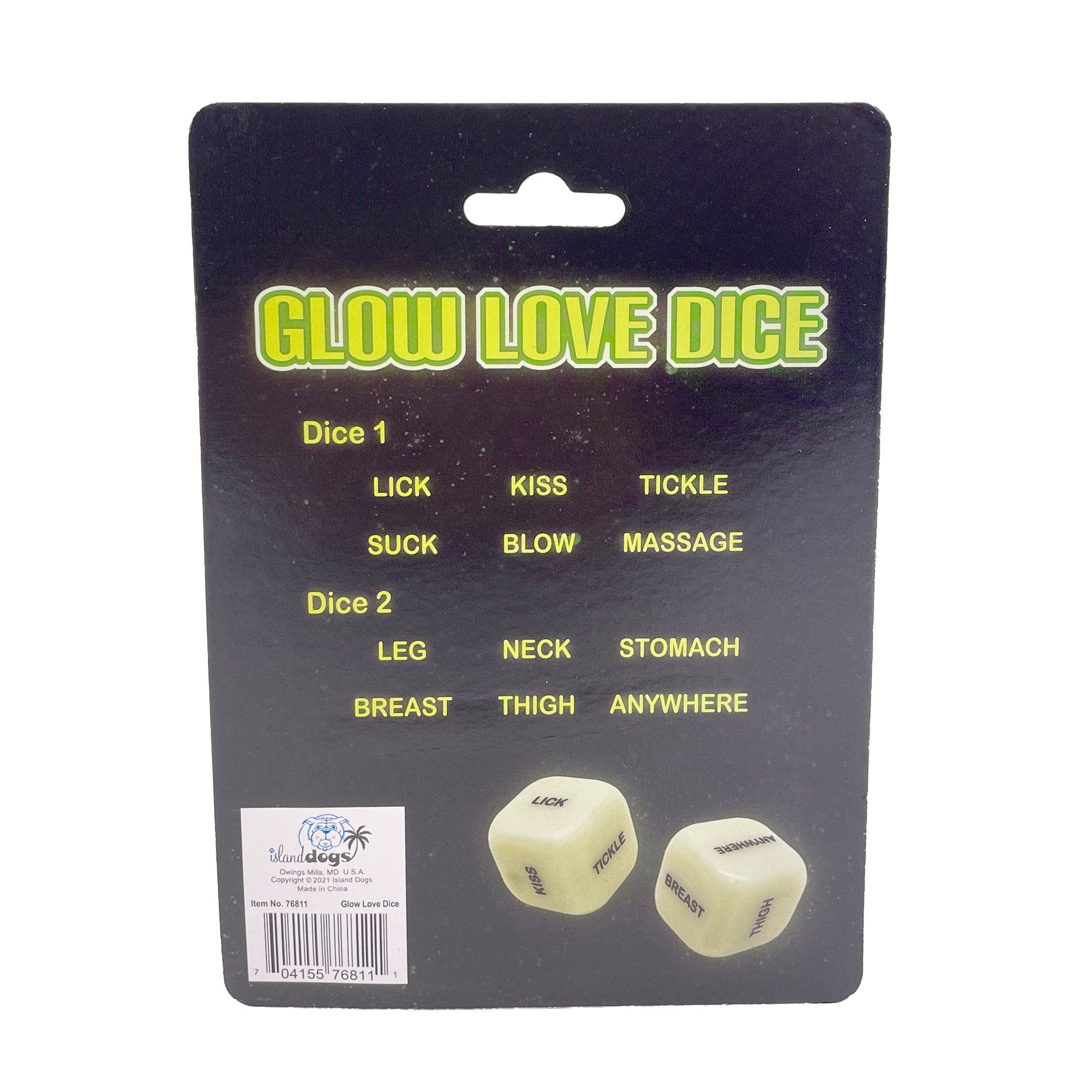 Island Dogs - Wholesale Dice - Glow Love Dice2