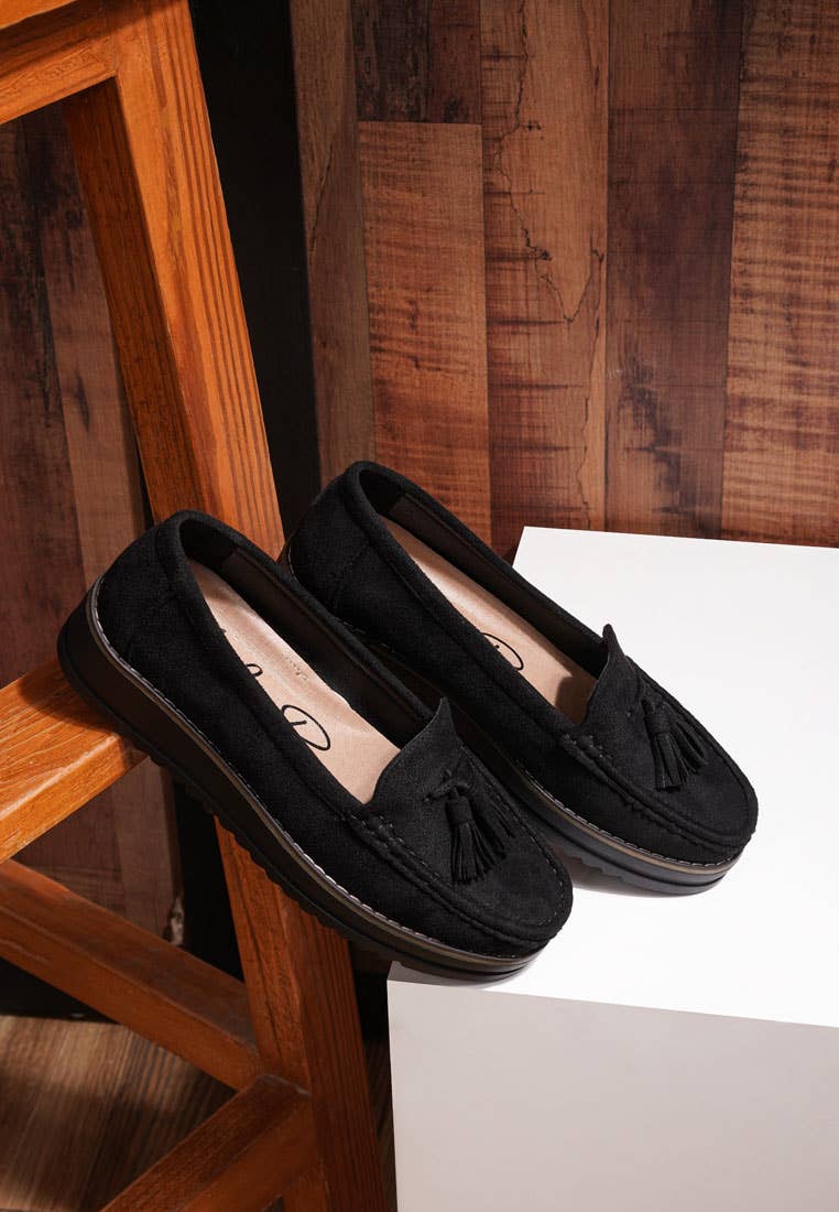 Rag Company - Wholesale Flats/Loafers - Women's - Daiki Platform Lug Sole Tassel Loafers