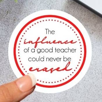 The Influence of a Good Teacher Waterproof Sticker for wholesale by Art of a Story