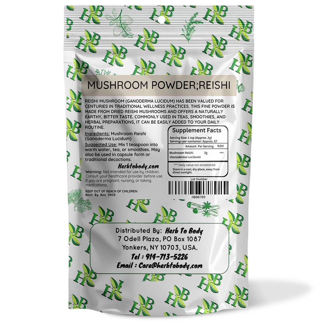 Herb To Body - Wholesale Protein/Superfood Powder - Reishi Mushroom Powder - 4oz1