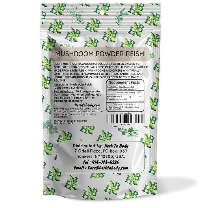 Herb To Body - Wholesale Protein/Superfood Powder - Reishi Mushroom Powder - 4oz1