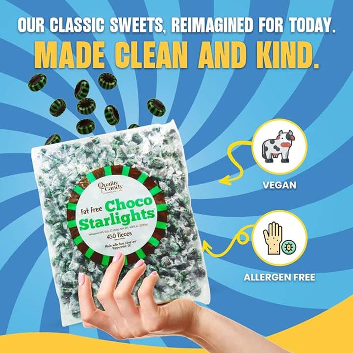 Quality Candy Company - Vente Bonbons durs - Bonbons Durs à la Menthe Chocolatée Starlight de Quality Candy - 5lb en Vrac1