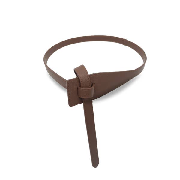 Marina - Brown Genuine Leather Knot Waist belt for wholesale by The Fitting Belt Company