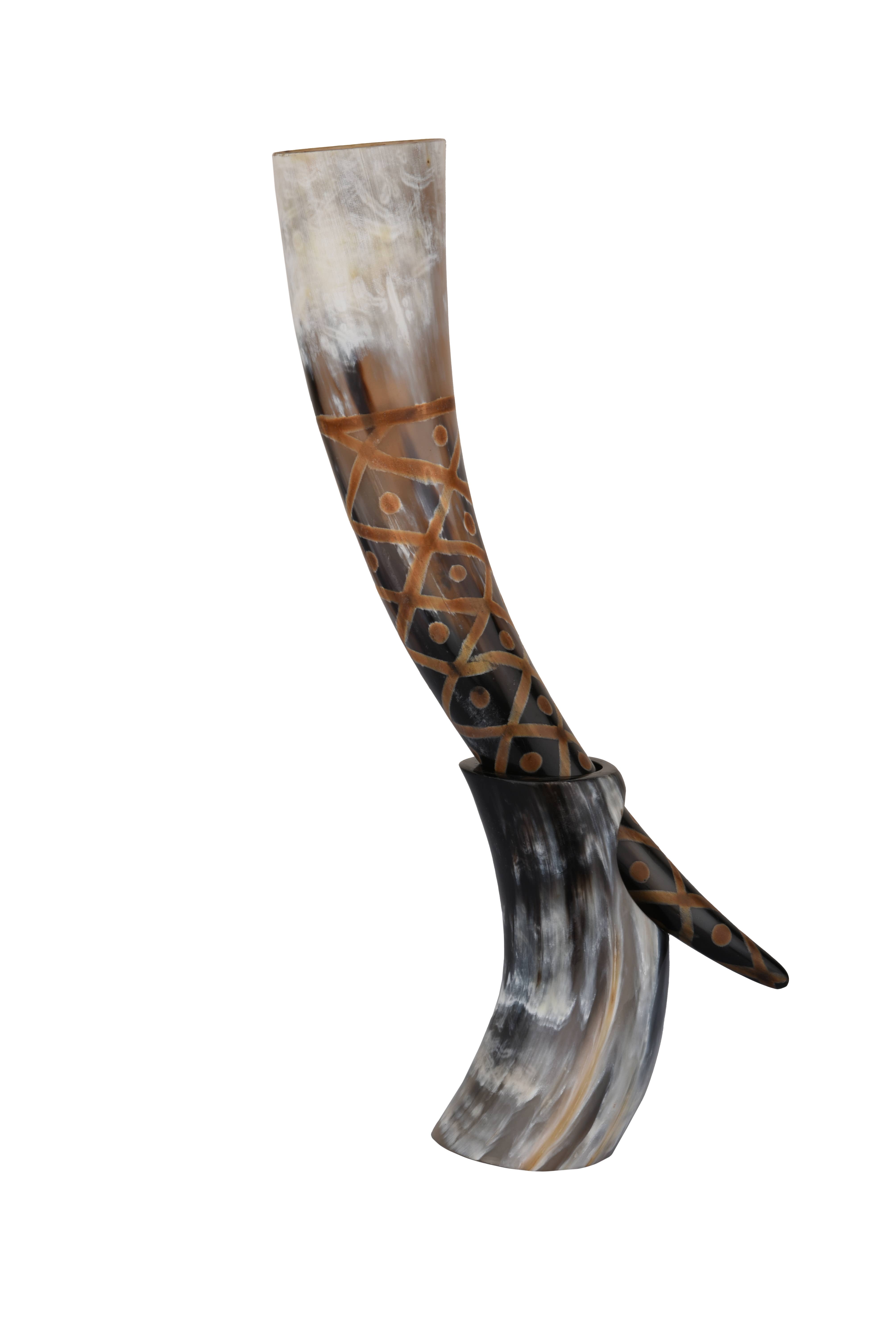 Handicrafts Home - Wholesale Drinking Glass/Cup - Drinking Horn with Stand - Holds Upto 16 oz, Burnt Craft2