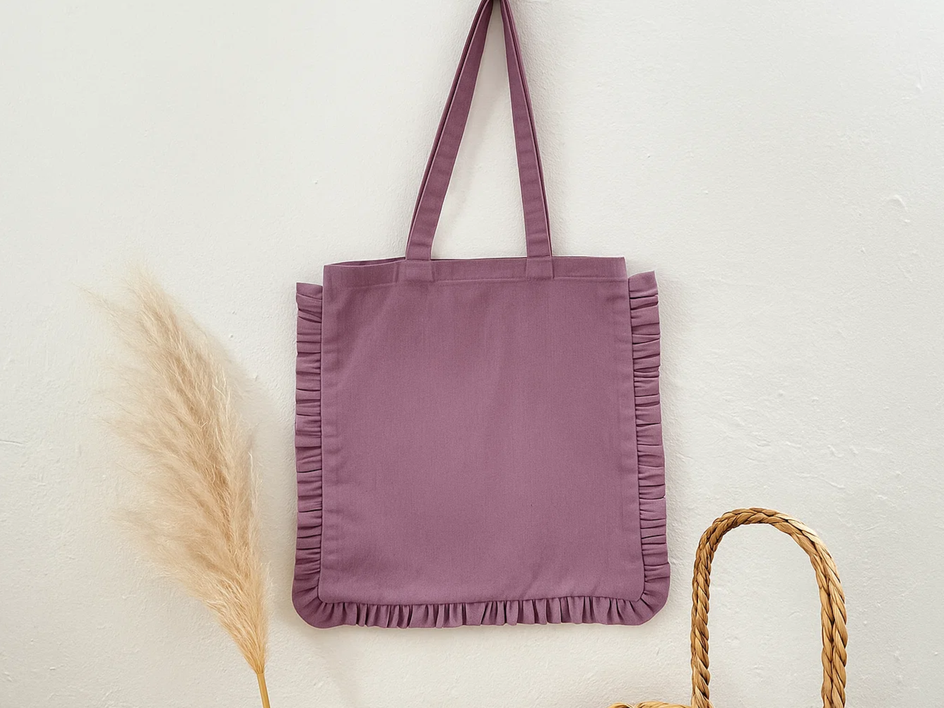 House of Kraft Jewelry & Accessories - Wholesale Tote Bag - Women's - Canvas Ruffle Tote | Canvas Colored Tote Bag | Unbranded 25